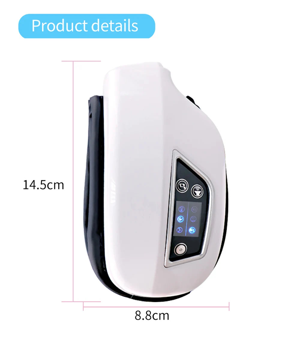 Rechargeable Heated Eye Massager with Vibration & Bluetooth Music β Eye Strain Relief, Dark Circles, Puffiness & Sleep Aid β Foldable Portable Eye Therapy Mask