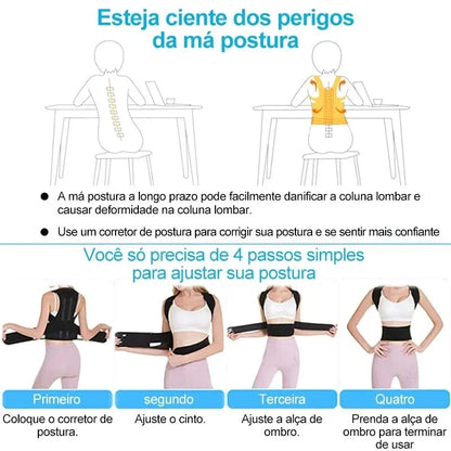 Premium Adjustable Back & Shoulder Posture Corrector – Pain Relief & Spine Alignment Support for Men & Women