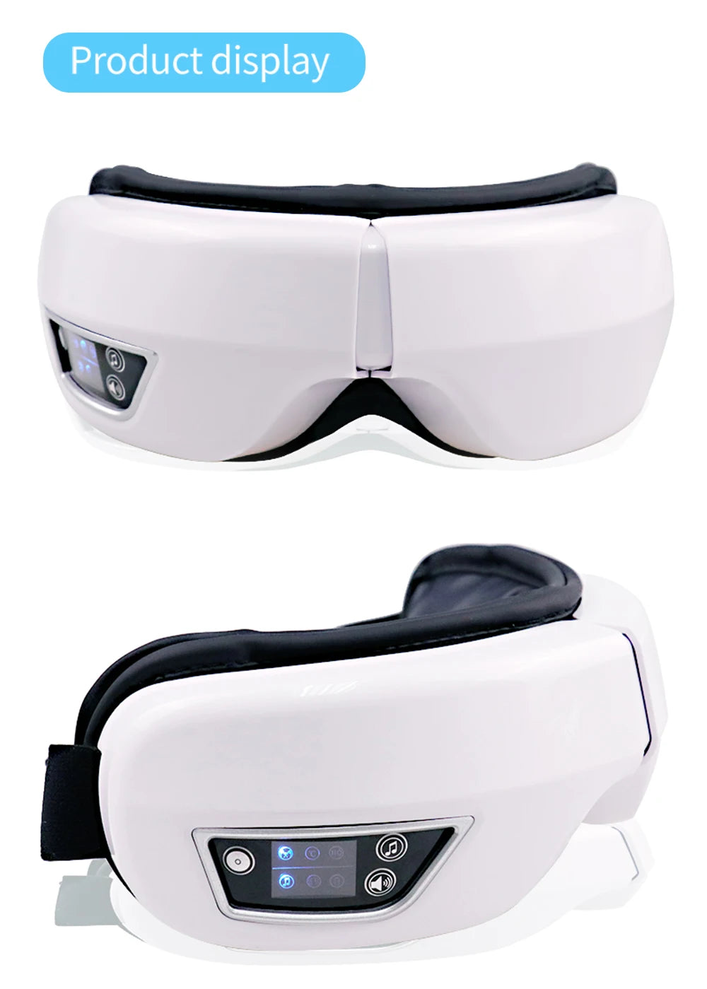Rechargeable Heated Eye Massager with Vibration & Bluetooth Music – Eye Strain Relief, Dark Circles, Puffiness & Sleep Aid – Foldable Portable Eye Therapy Mask