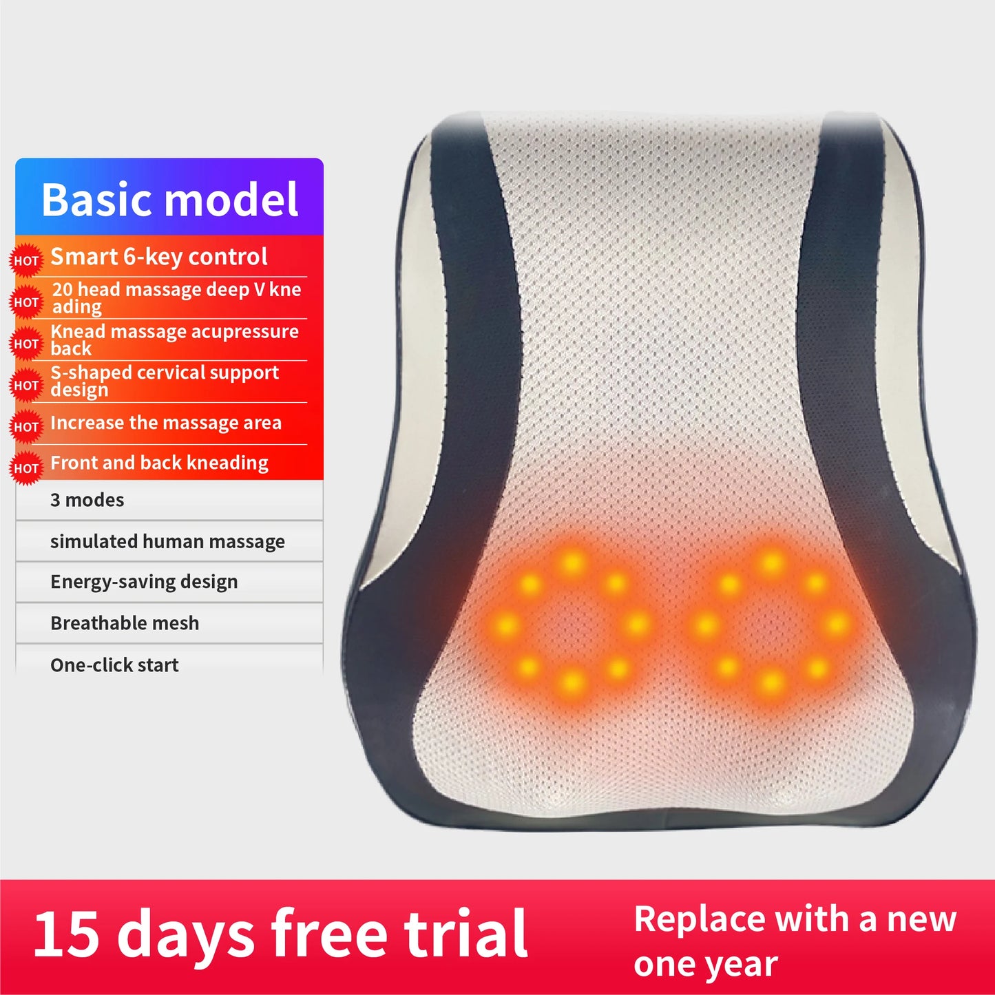 Relax Anywhere! Manufacturer Direct Electric Shiatsu Massager – Deep kneading, neck & back relief with heat and vibration. Perfect for home, office, or car!