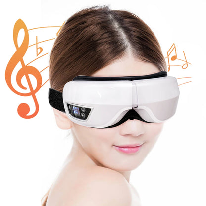 Rechargeable Heated Eye Massager with Vibration & Bluetooth Music – Eye Strain Relief, Dark Circles, Puffiness & Sleep Aid – Foldable Portable Eye Therapy Mask