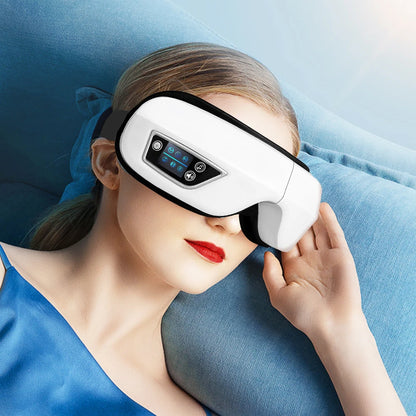 Rechargeable Heated Eye Massager with Vibration & Bluetooth Music – Eye Strain Relief, Dark Circles, Puffiness & Sleep Aid – Foldable Portable Eye Therapy Mask