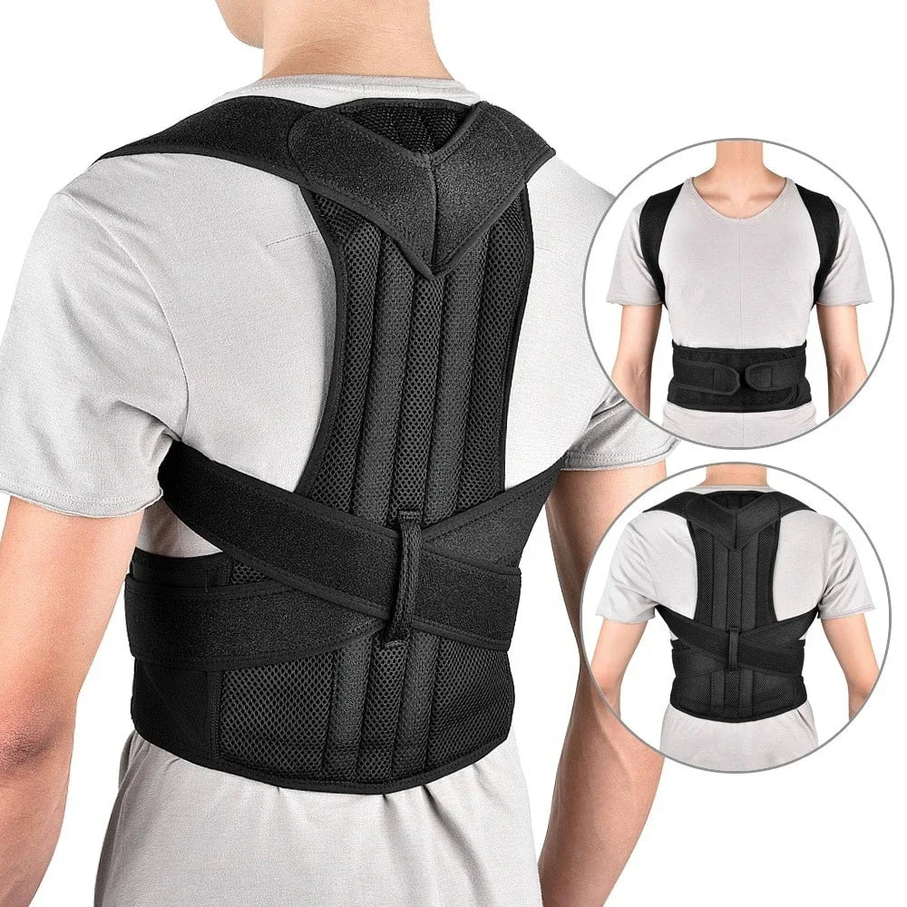 Premium Adjustable Back & Shoulder Posture Corrector – Pain Relief & Spine Alignment Support for Men & Women