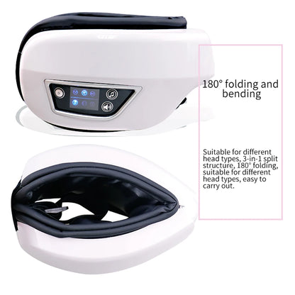 Rechargeable Heated Eye Massager with Vibration & Bluetooth Music – Eye Strain Relief, Dark Circles, Puffiness & Sleep Aid – Foldable Portable Eye Therapy Mask