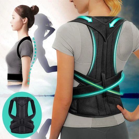 Premium Adjustable Back & Shoulder Posture Corrector – Pain Relief & Spine Alignment Support for Men & Women