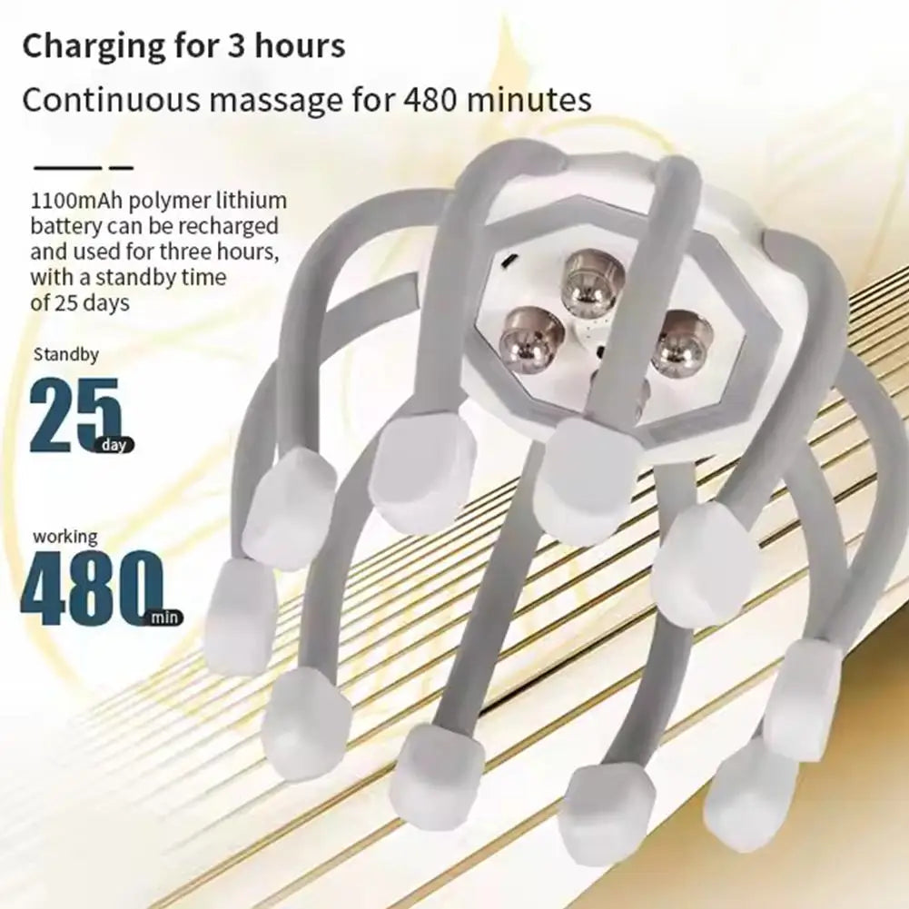 Indulge in Ultimate Relaxation: Electric Octopus Claw Head Scalp Massager